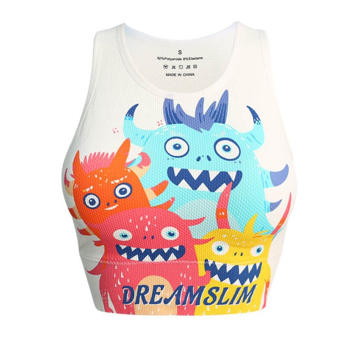 4RD308 Sports Bra Printed Yoga Wear Tops with Coaster - Image 2