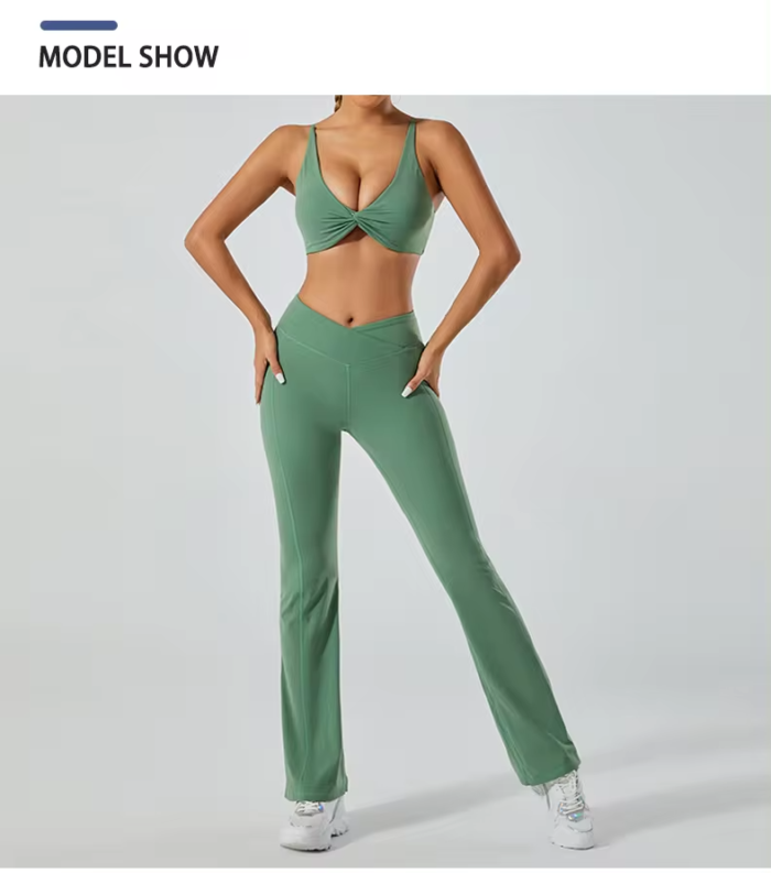 7 pcs women's naked exercise quick-drying fitness wear Outdoor running tight yoga set - Image 2