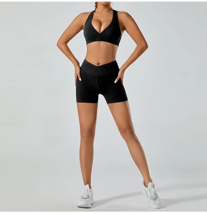 7 pcs women's naked exercise quick-drying fitness wear Outdoor running tight yoga set - Image 4